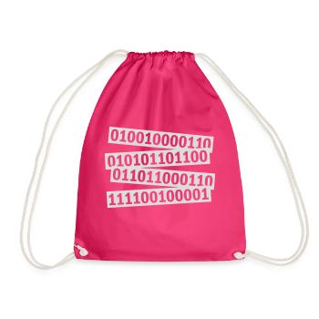 Binary Code Program Language - Drawstring Bag - fuchsia - Front