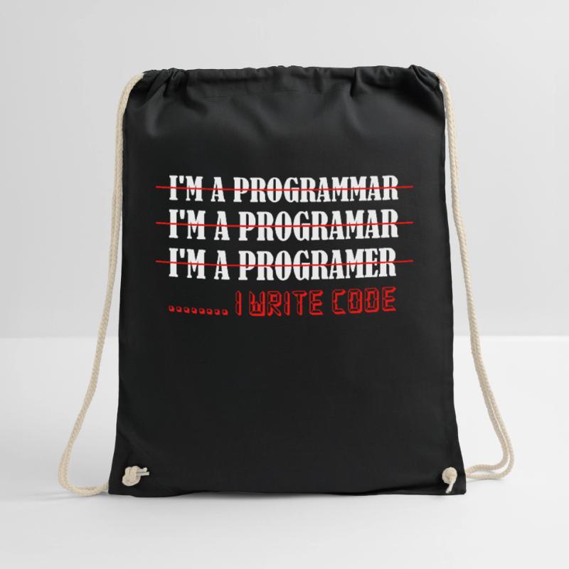 I'm A Programmar ........ I Write Code Software Co Drawstring Bag