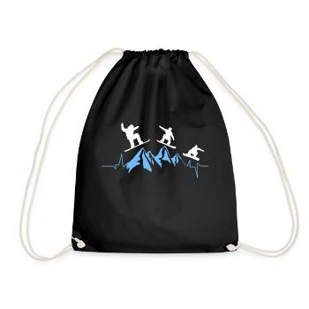 Heart palpitations - Mountain - Snowboard - Drawstring Bag - black - Front