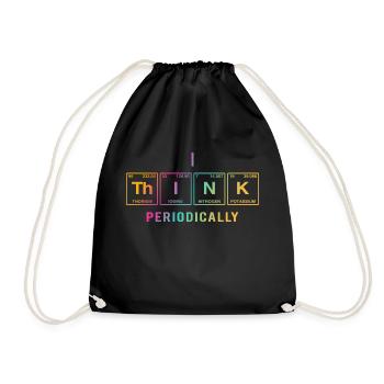 I THINK (periodically) - Funny sayings - Drawstring Bag - black - Front