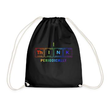 I THINK (periodically) - Funny sayings - Drawstring Bag - black - Front
