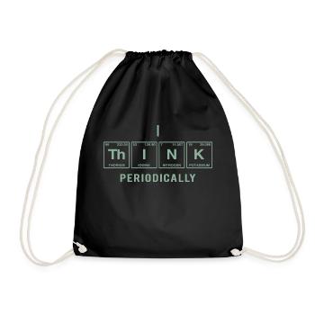 I THINK (periodically) - Funny sayings - Drawstring Bag - black - Front