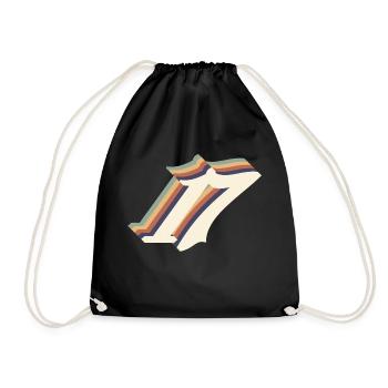 Vintage 17th Anniversary - Drawstring Bag - black - Front