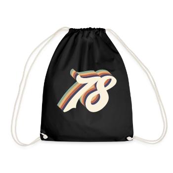 Vintage 78th anniversary - Drawstring Bag - black - Front