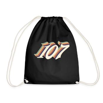 107th anniversary vintage - Drawstring Bag - black - Front