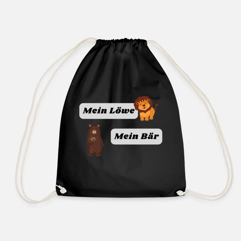 Mein Löwe, Mein Bär - Turnbeutel - Schwarz