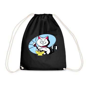 Chat et ramen - Sac de sport léger - noir - Devant
