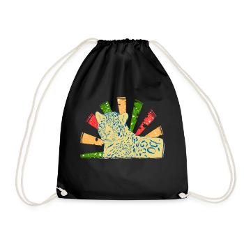 Retro Vintage Leopard Animal Wildlife Lover - Drawstring Bag - black - Front