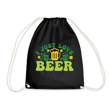 Ich liebe Bier einfach - Turnbeutel - Schwarz - Vorne