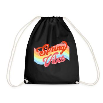 Spring Vibes - Drawstring Bag - black - Front