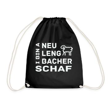 I bin a Neulenbacher Schaf weiss - Turnbeutel - Schwarz - Vorne