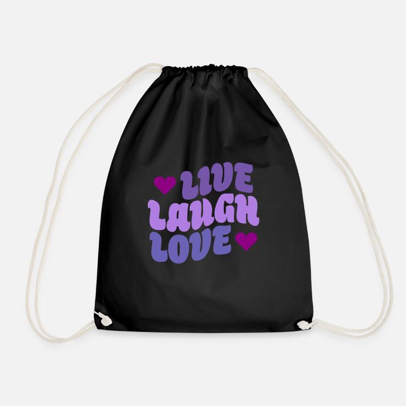 Live Laugh Love - Turnbeutel - Schwarz