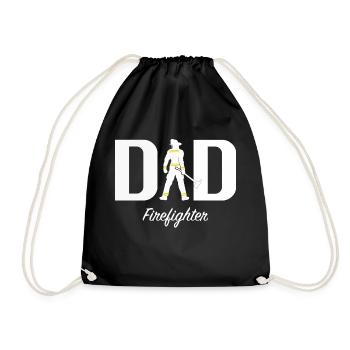 Dad firefighter - Drawstring Bag - black - Front