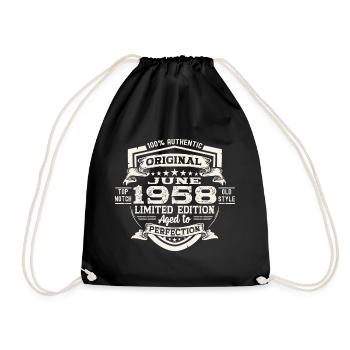 65e anniversaire Juin Millésime 1958 Bouclier original - Sac de sport léger - noir - Devant