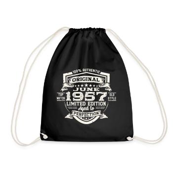 66e anniversaire Juin Millésime 1957 Bouclier original - Sac de sport léger - noir - Devant