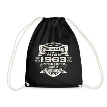 60e anniversaire Juin Millésime 1963 Bouclier original - Sac de sport léger - noir - Devant