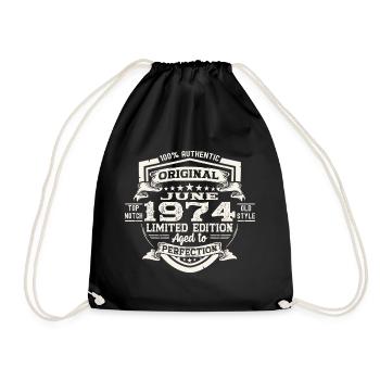 49e anniversaire Juin Millésime 1974 Bouclier Original - Sac de sport léger - noir - Devant