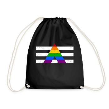 Straight Ally Pride Flag Black Shirt Edition - Turnbeutel - Schwarz - Vorne