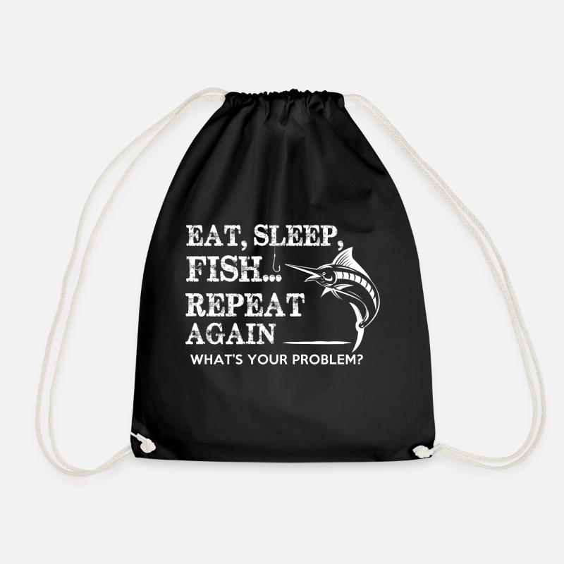 FISHING - Drawstring Bag - black