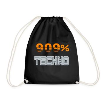 909 Techno Letter - Turnbeutel - Schwarz - Vorne