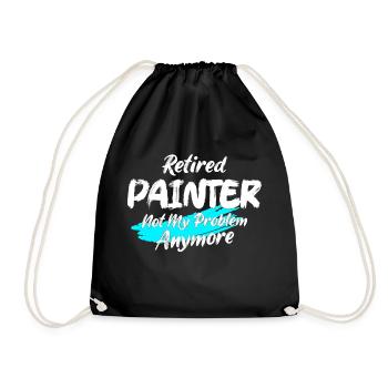 Retired Painter Not My Problem Anymore Job Profess - Drawstring Bag - black - Front