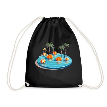 Piscine palmiers et ballons - Sac de sport léger - noir - Devant