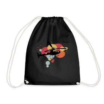 Hélicoptère Hélicoptère Rétro Cadeau - Sac de sport léger - noir - Devant