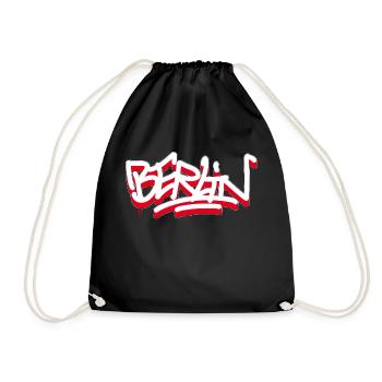 Berlin Graffiti Shirt Style Hip Hop - Drawstring Bag - black - Front