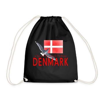 Dänemark Möwe - Turnbeutel - Schwarz - Vorne