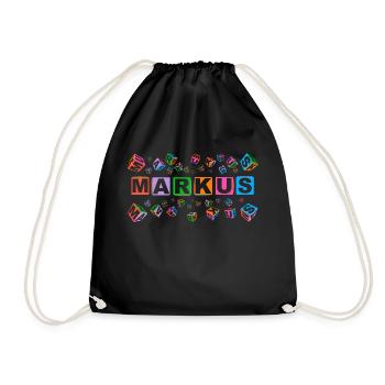 MARKUS colourful cubes - Turnbeutel - Schwarz - Vorne