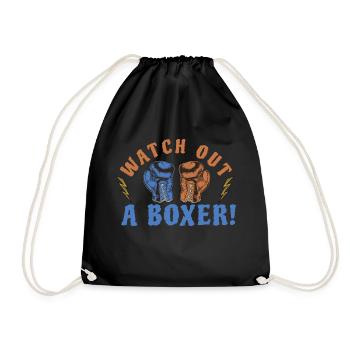 WATCH OUT A BOXER! - Turnbeutel - Schwarz - Vorne