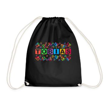 TOBIAS colourful cubes - Turnbeutel - Schwarz - Vorne