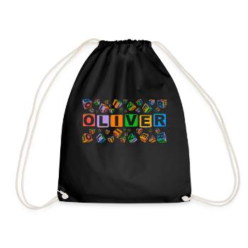 OLIVER colourful cubes - Turnbeutel - Schwarz - Vorne