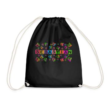 SEBASTIAN colourful cubes - Turnbeutel - Schwarz - Vorne