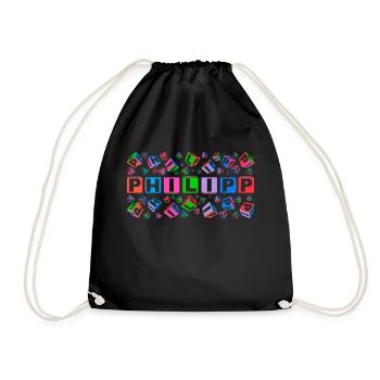 PHILIPP colourful cubes - Turnbeutel - Schwarz - Vorne