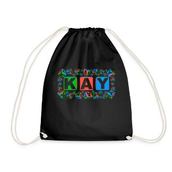 KAY colourful cubes - Turnbeutel - Schwarz - Vorne