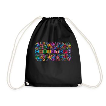 CHRISTOPH colourful cubes - Turnbeutel - Schwarz - Vorne