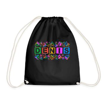 DENIS colourful cubes - Turnbeutel - Schwarz - Vorne