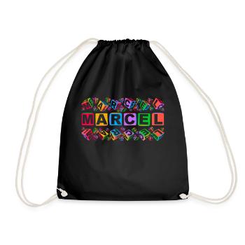 MARCEL colourful cubes - Turnbeutel - Schwarz - Vorne
