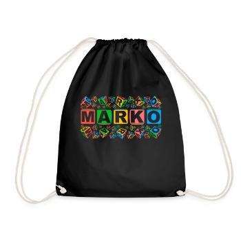 MARKO colourful cubes - Turnbeutel - Schwarz - Vorne