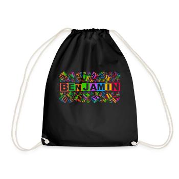 BENJAMIN colourful cubes - Turnbeutel - Schwarz - Vorne