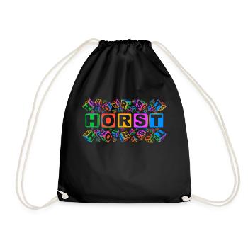 HORST colourful cubes - Turnbeutel - Schwarz - Vorne
