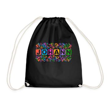 JOHANN colourful cubes - Turnbeutel - Schwarz - Vorne
