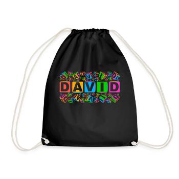 DAVID colourful cubes - Turnbeutel - Schwarz - Vorne