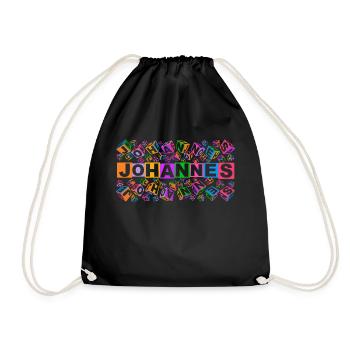 JOHANNES colourful cubes - Turnbeutel - Schwarz - Vorne