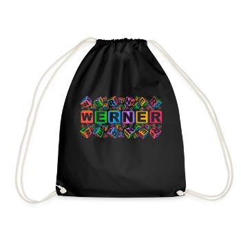 WERNER colourful cubes - Turnbeutel - Schwarz - Vorne