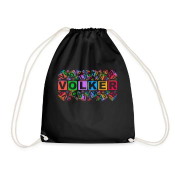 VOLKER colourful cubes - Turnbeutel - Schwarz - Vorne