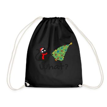 Drôle de chat noir poussant l’arbre de Noël sur le chat - Sac de sport léger - noir - Devant