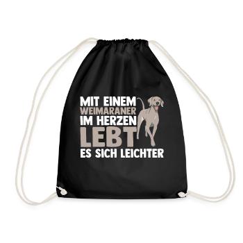 Hund Weimaraner - Turnbeutel - Schwarz - Vorne
