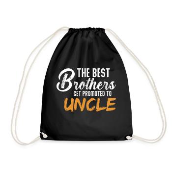 Best Brothers Get Promoted to Uncle Funny - Drawstring Bag - black - Front
